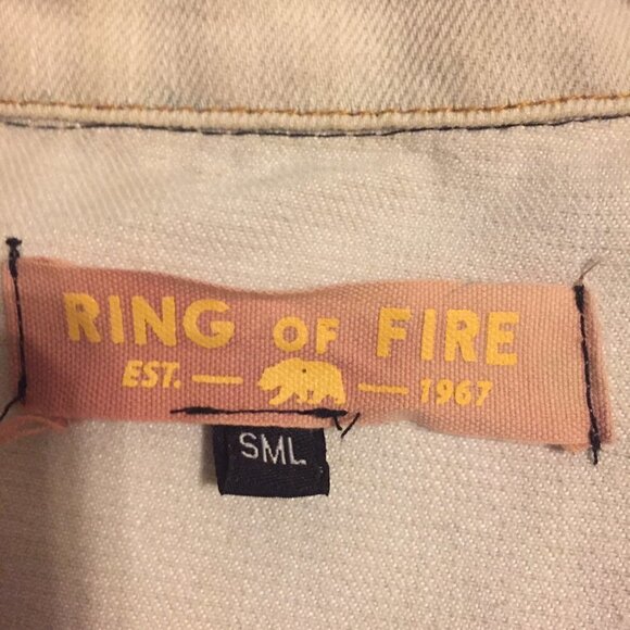 Ring of Fire Denim Oversized Distressed Jean jacket trucker - Picture 7 of 10